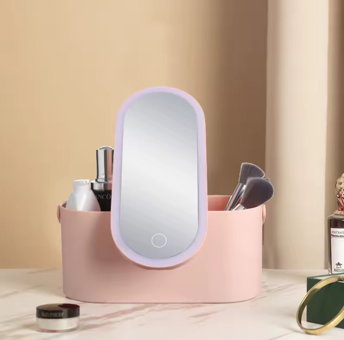 VanityGo Portable Makeup Organzier with LED Vanity Mirror